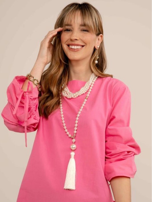 Long Beaded Tassel Necklace