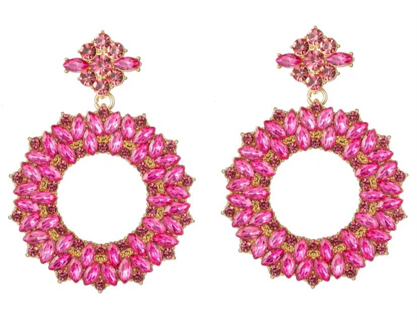 Hot Pink Loop Earrings