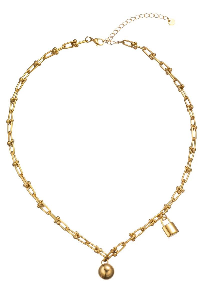 Gold Lock Necklace