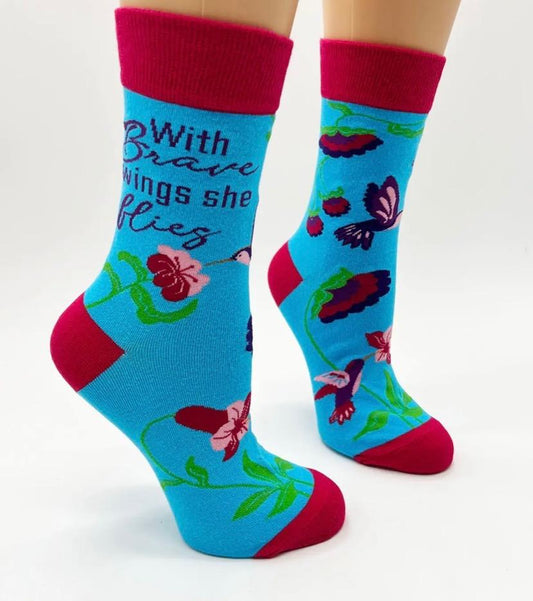 With Brave Wings She Flies Socks