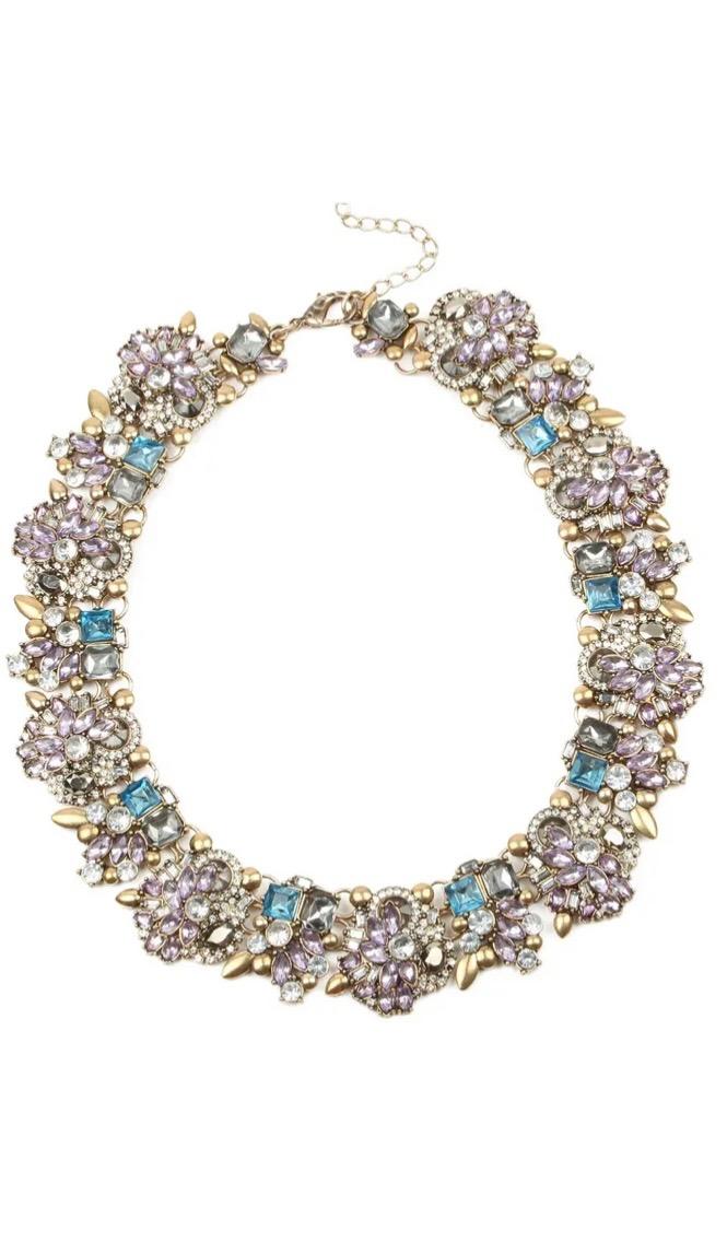 Purple and Gold Statement Necklace