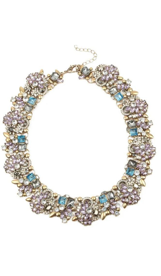 Purple and Gold Statement Necklace