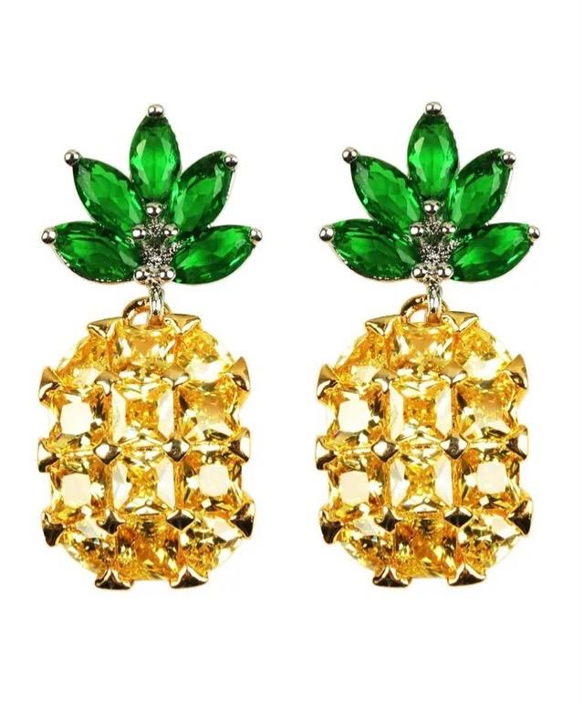 Pineapple Crystal Earrings