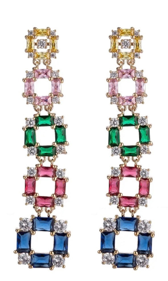 Multicolor Crystal Dangle Earrings