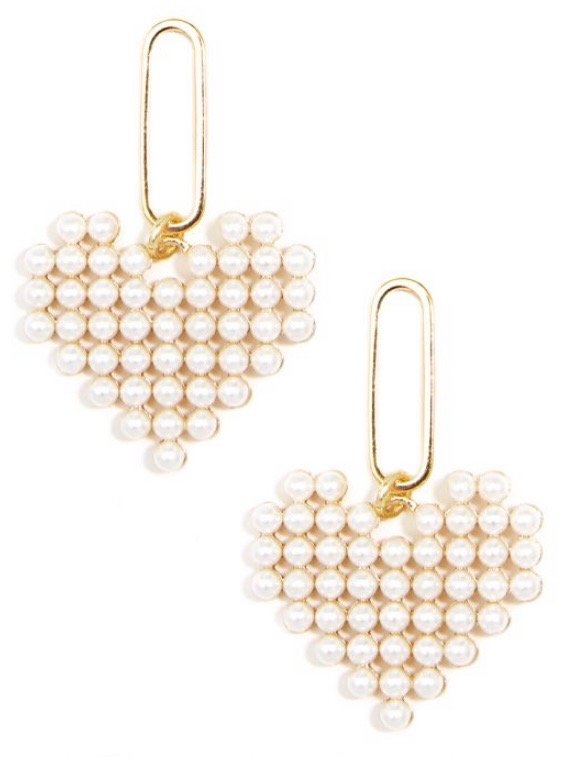 Pearl Heart Earrings