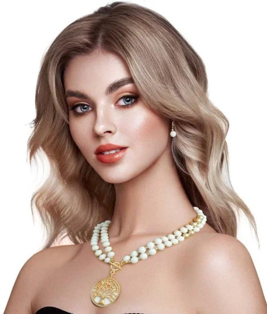 Matte Tree of Life Necklace Set