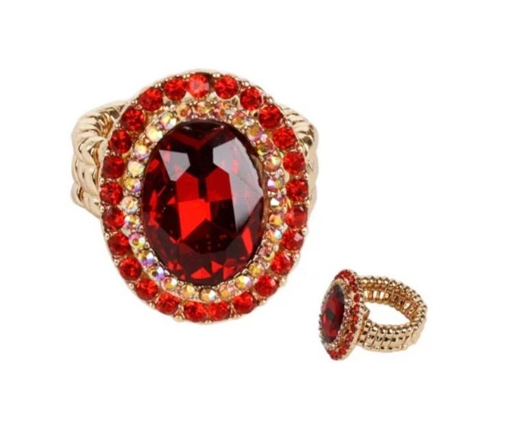 Elegant Red Crystal Ring