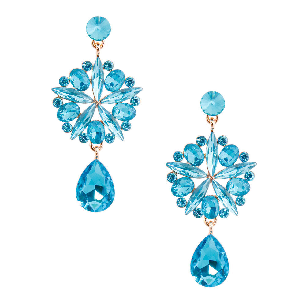 Aqua Crystal Earrings