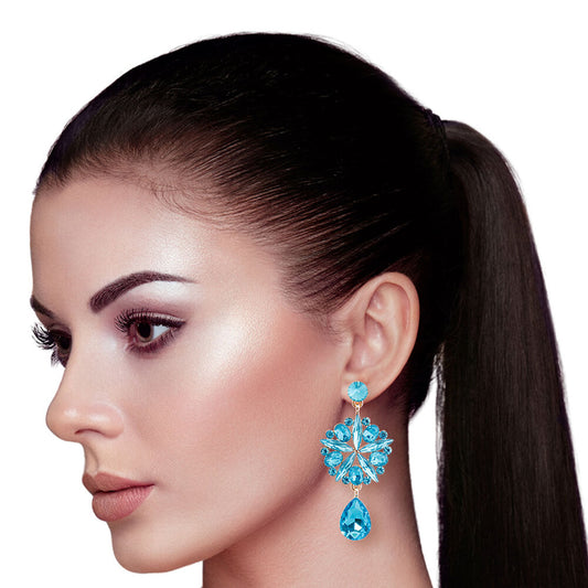 Aqua Crystal Earrings