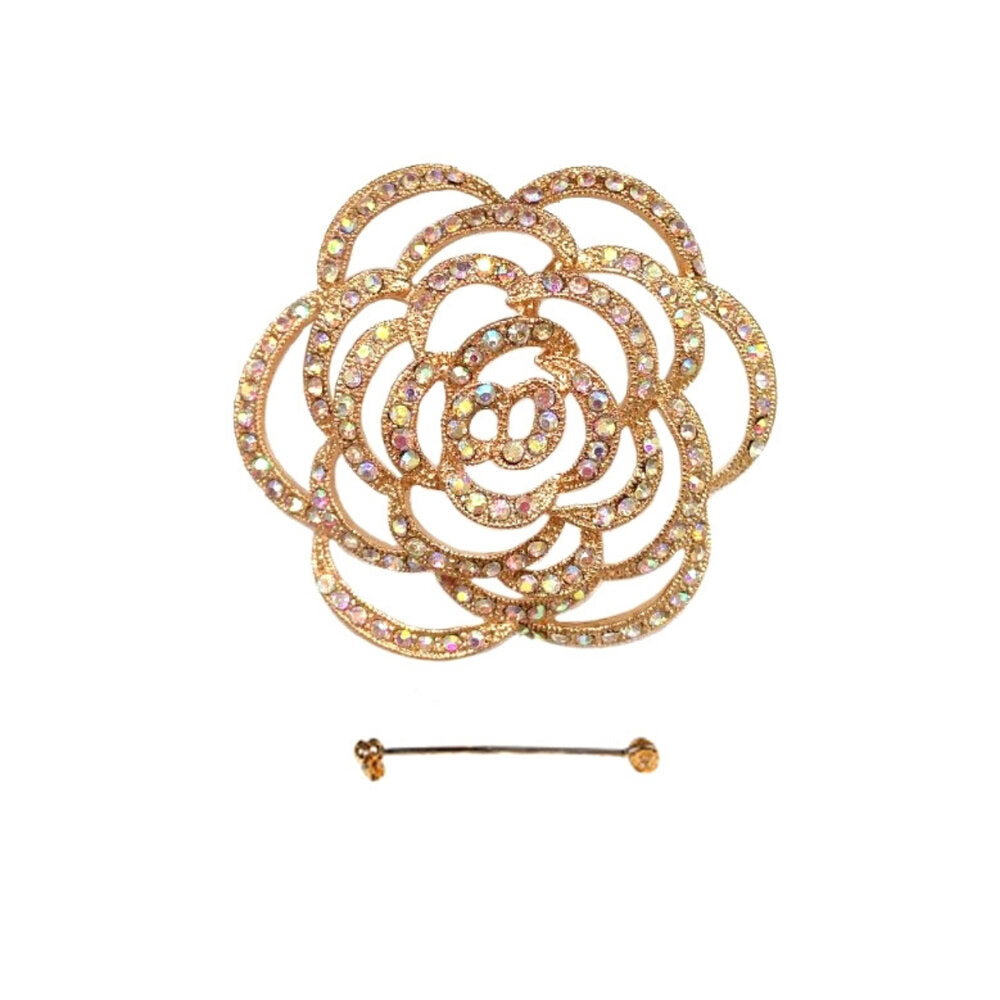 Gold Rose Brooch