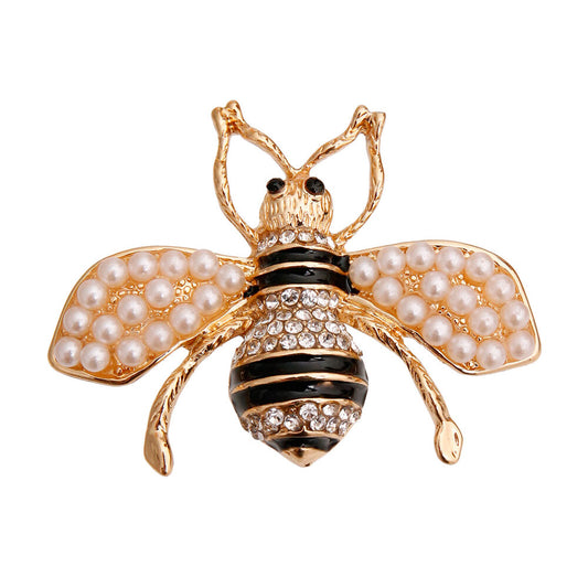 Cream Bee Brooch