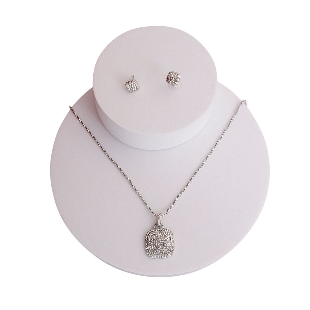 Square Pave Pendant Necklace
