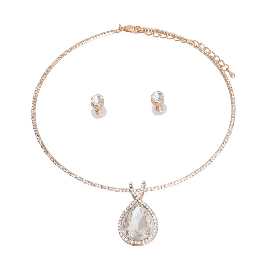 Teardrop Crystal Choker Set