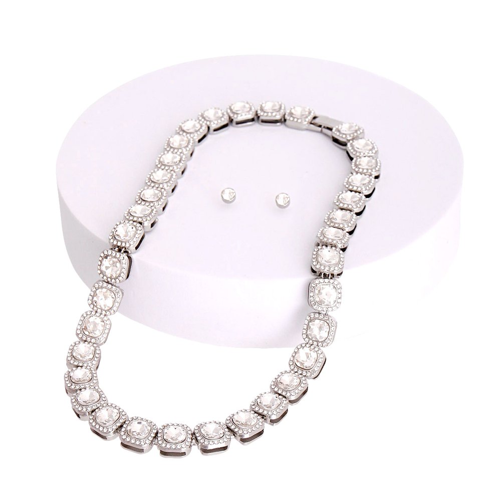 Square Crystal Necklace