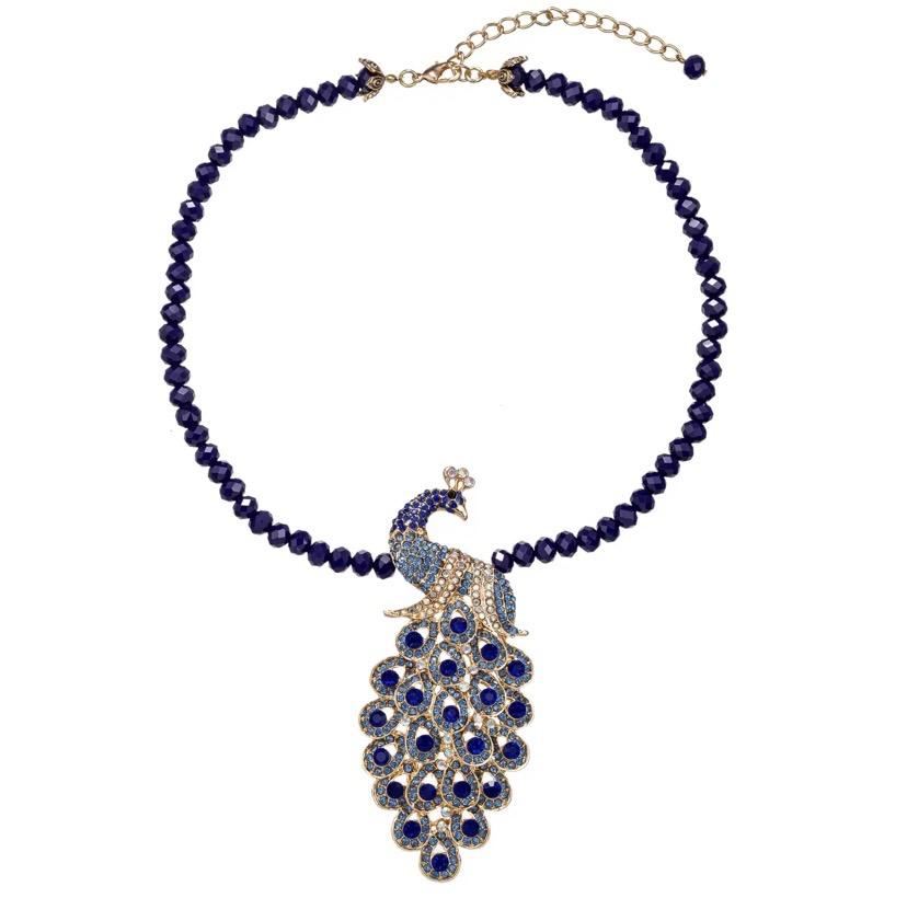 Blue Peacock Statement Necklace