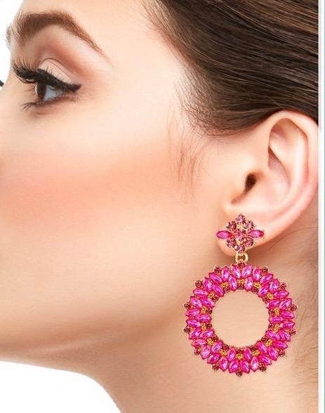 Hot Pink Loop Earrings