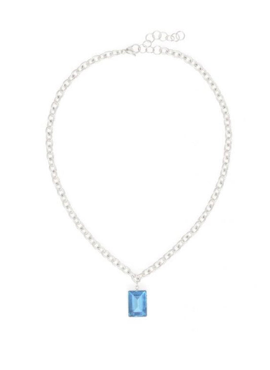 Blue Ice Necklace Silver