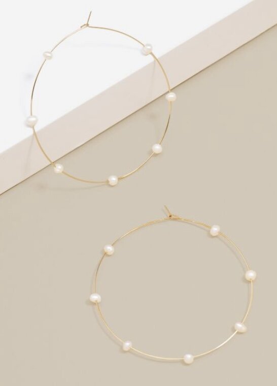 Pearl Hoop Earrings