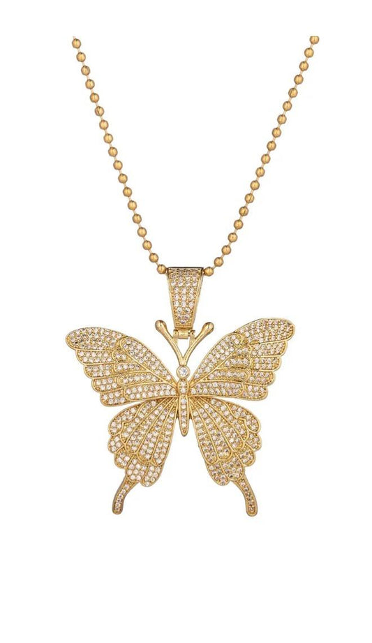Flying Butterfly Pendant Necklace