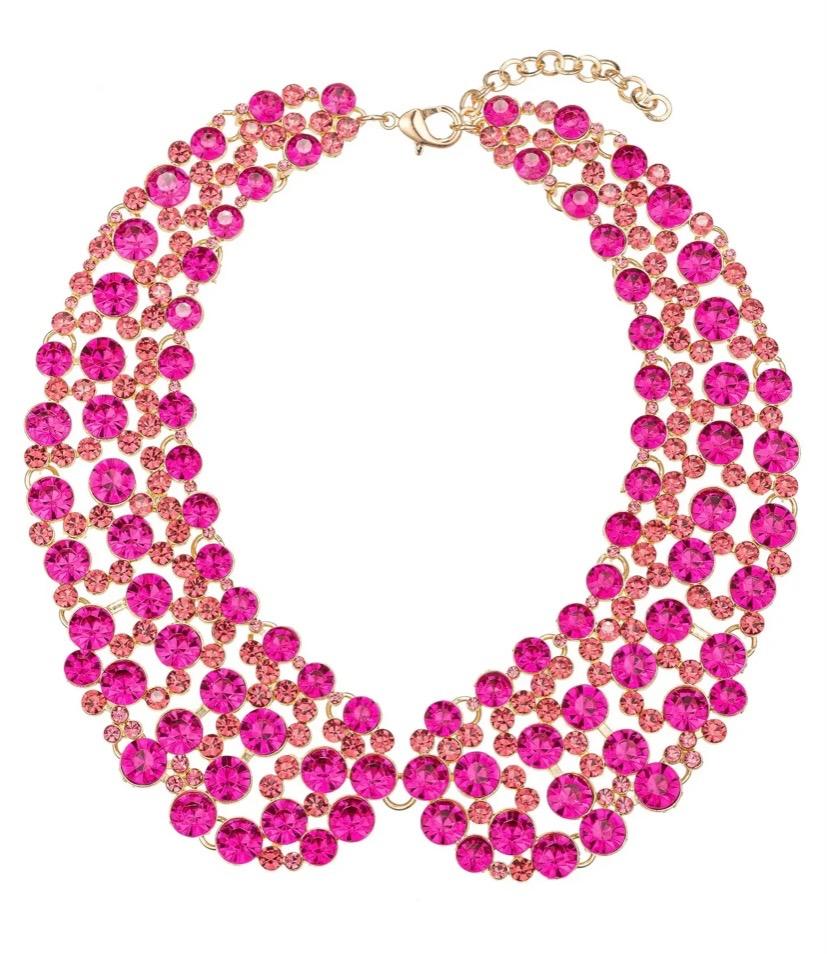 Pink Blue Statement Necklace Scarf for Women - ScarfLady