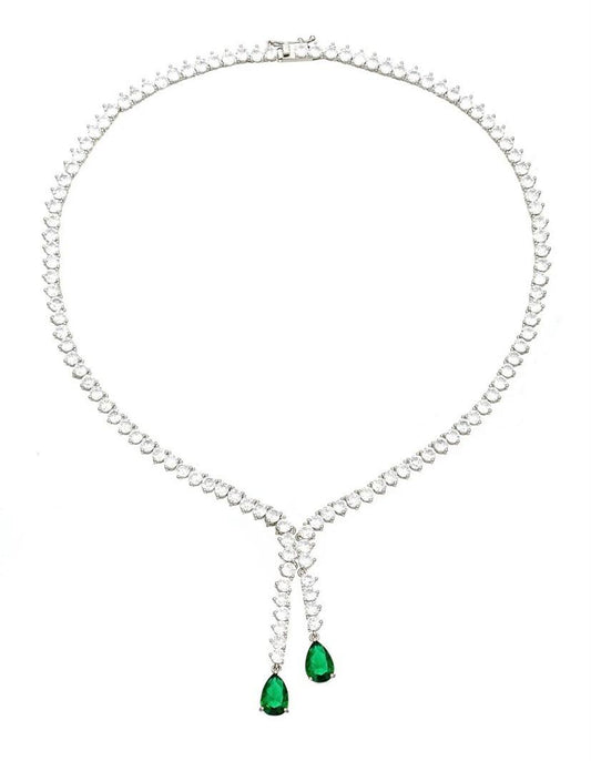 Green & Silver Chain Necklace