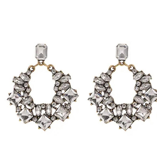 Swarovski Jeweled Art Deco Earrings