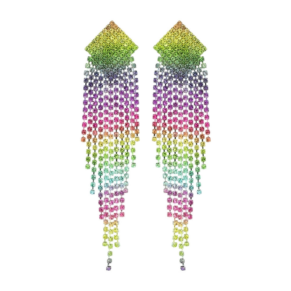 Rainbow Fringe Drop Earrings