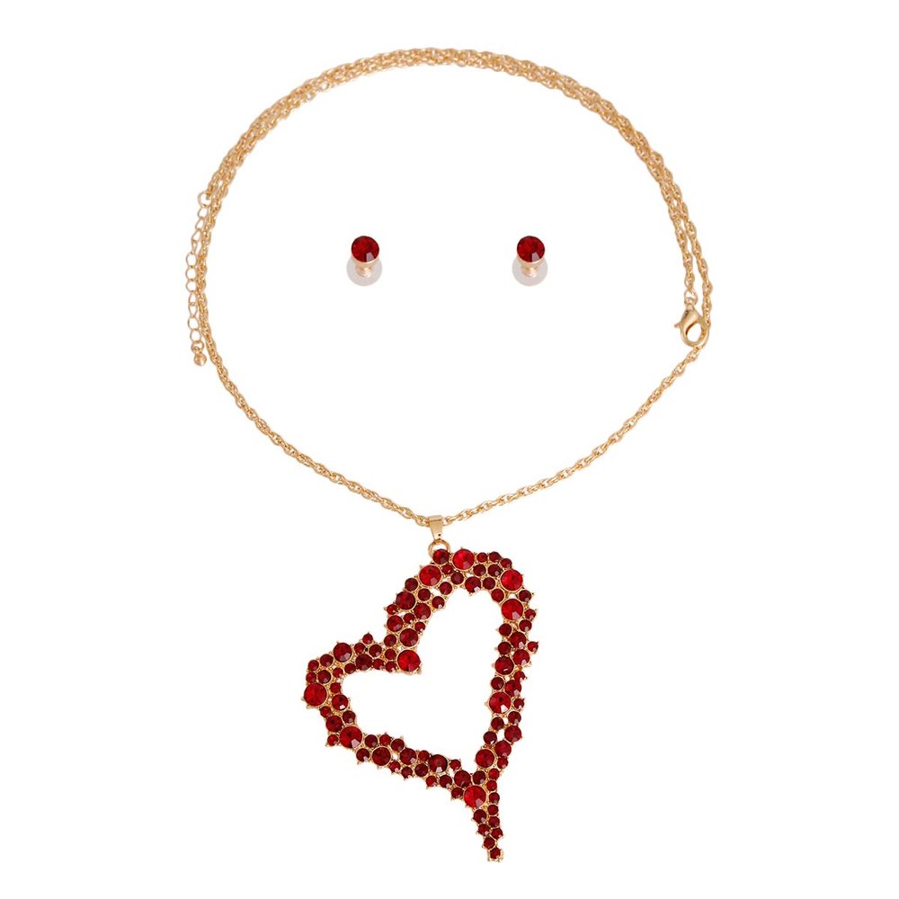 Red Heart Crystal Necklace