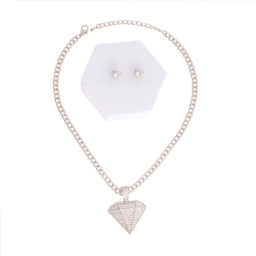 Iced Diamond Necklace Set