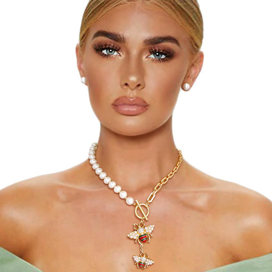 Pearl Bee Necklace Set